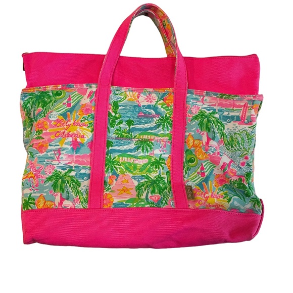 Lilly Pulitzer Mercato Tote Lilly Loves California Print - Picture 1 of 5